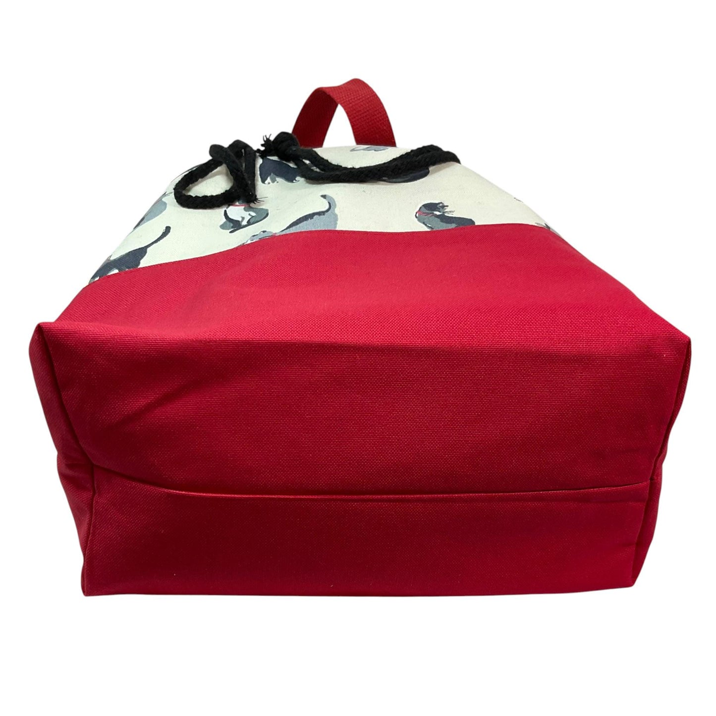 Extra Large drawstring knitting bag with cat print