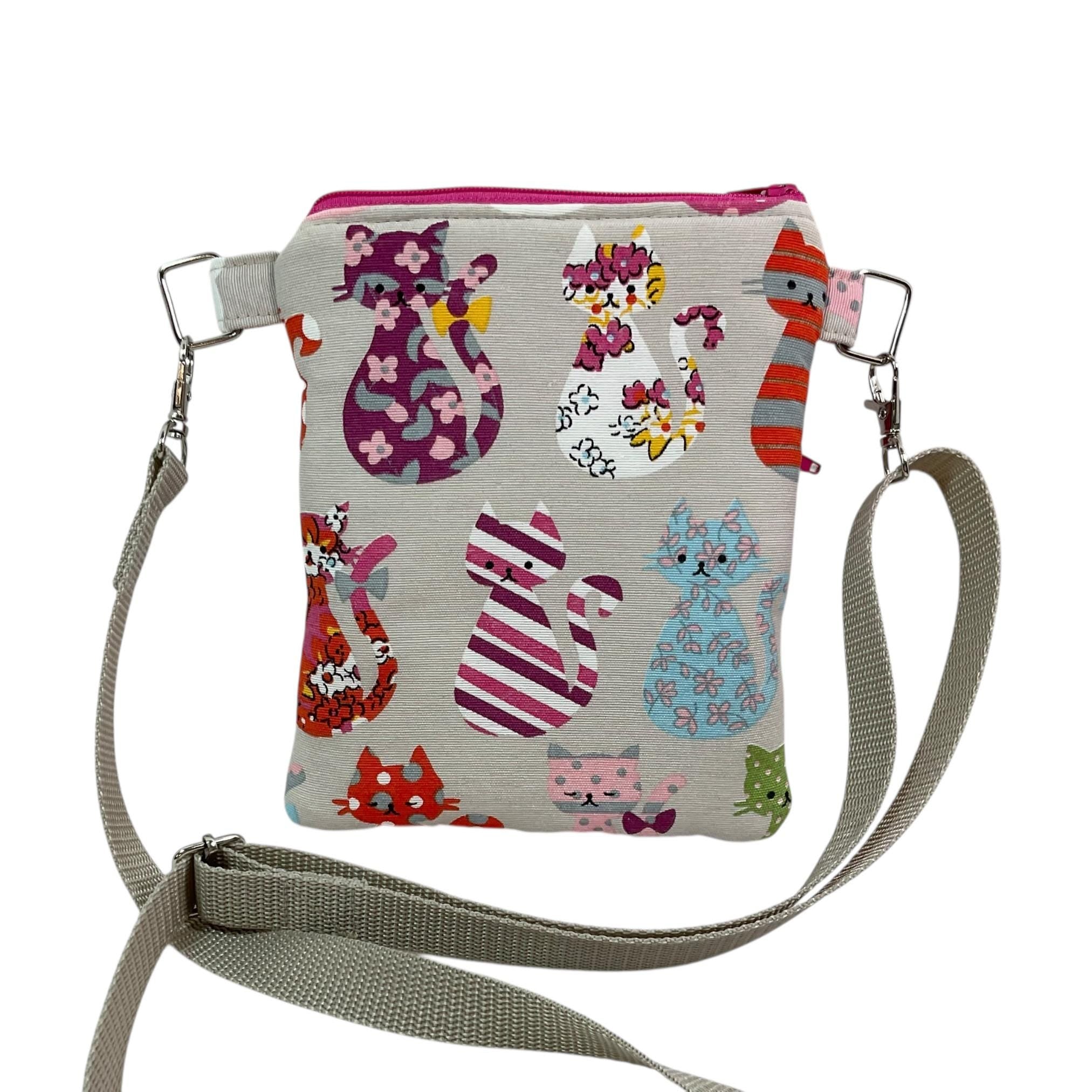 Cat Print Phone Shoulder Bag: Teen Crossbody Pouch, Festival Clubbing Bag