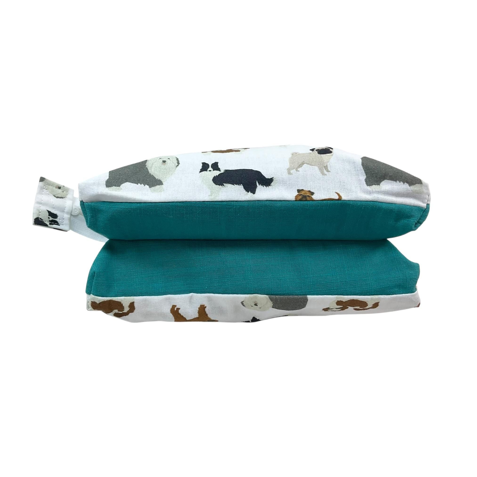 cosmetics bag with Dog, Bee, Hedgehog, Makeup Organizer Bag: 3-Section Zipper Pouch