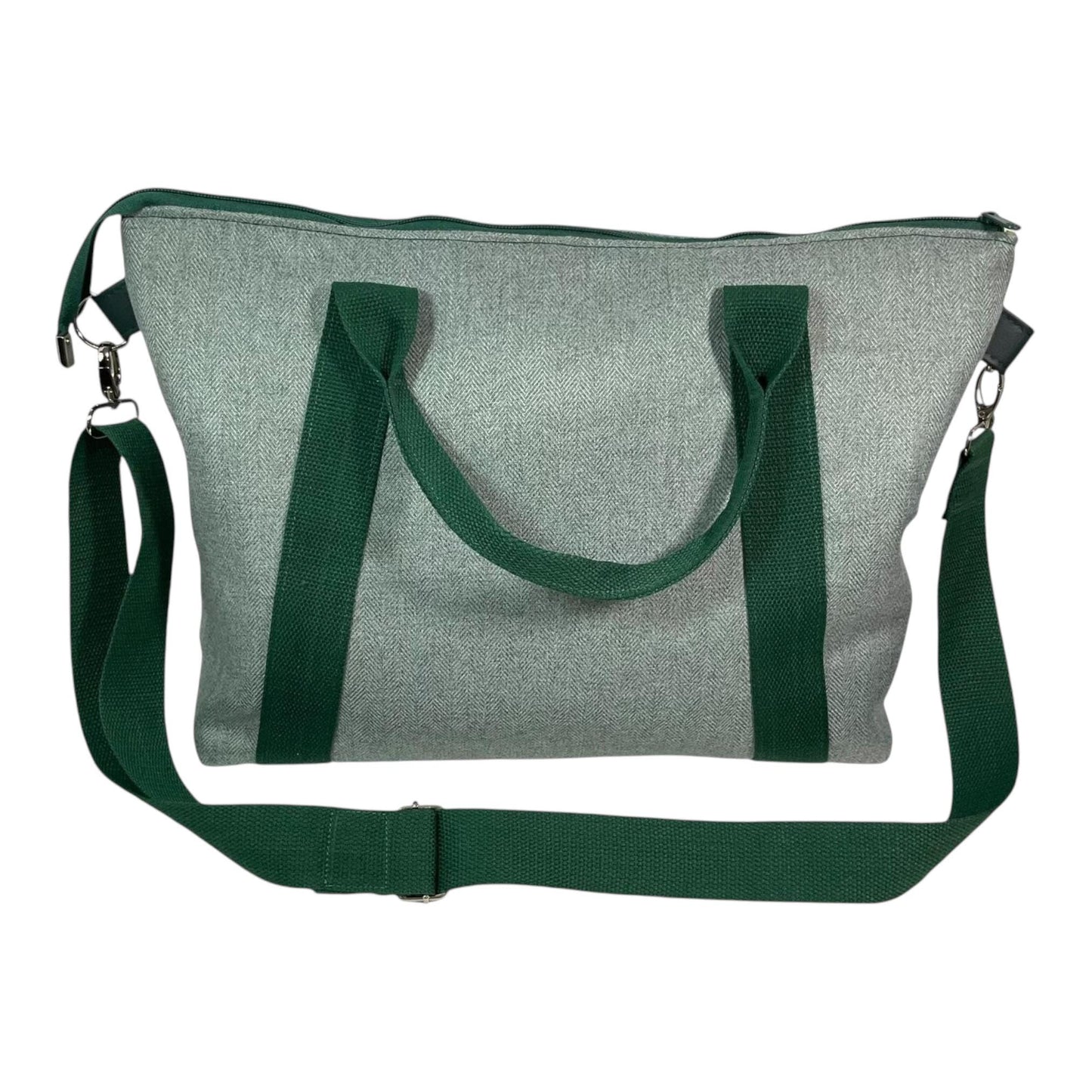 Knitting and crochet tote bag with cats