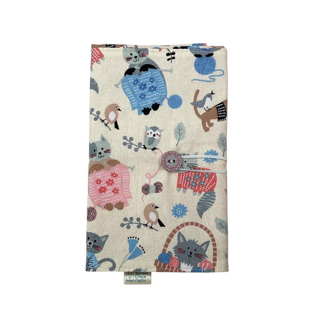 fixed Circular knitting needle case with cats, sock needles roll, needle wallet, knitters gift, needle holder,