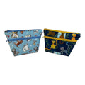Cosmetics bag with cat print and 2 pockets,  makeup pouch, water resistant case, notions zipper pouch, cat lover gift