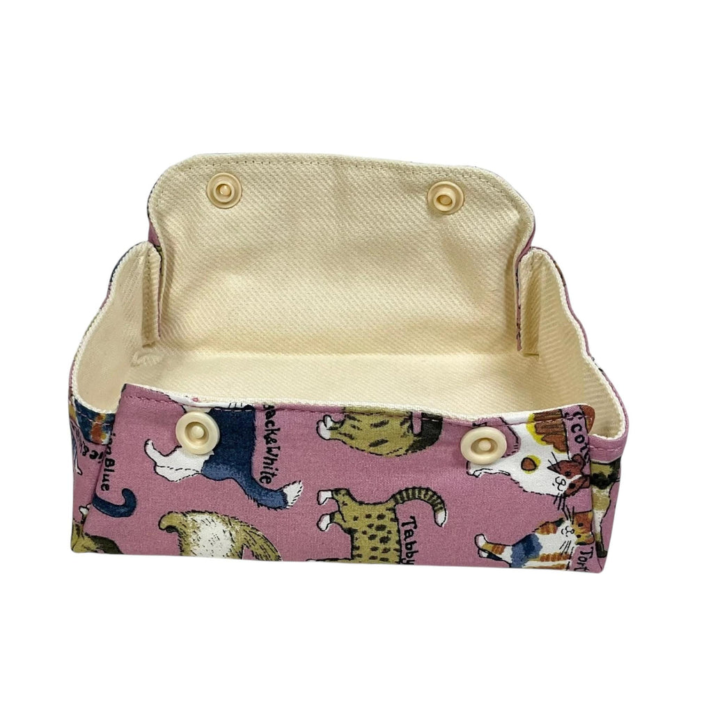 Dog & Cat Print Coin Purse: Fold Up Knitting Notions Pouch
