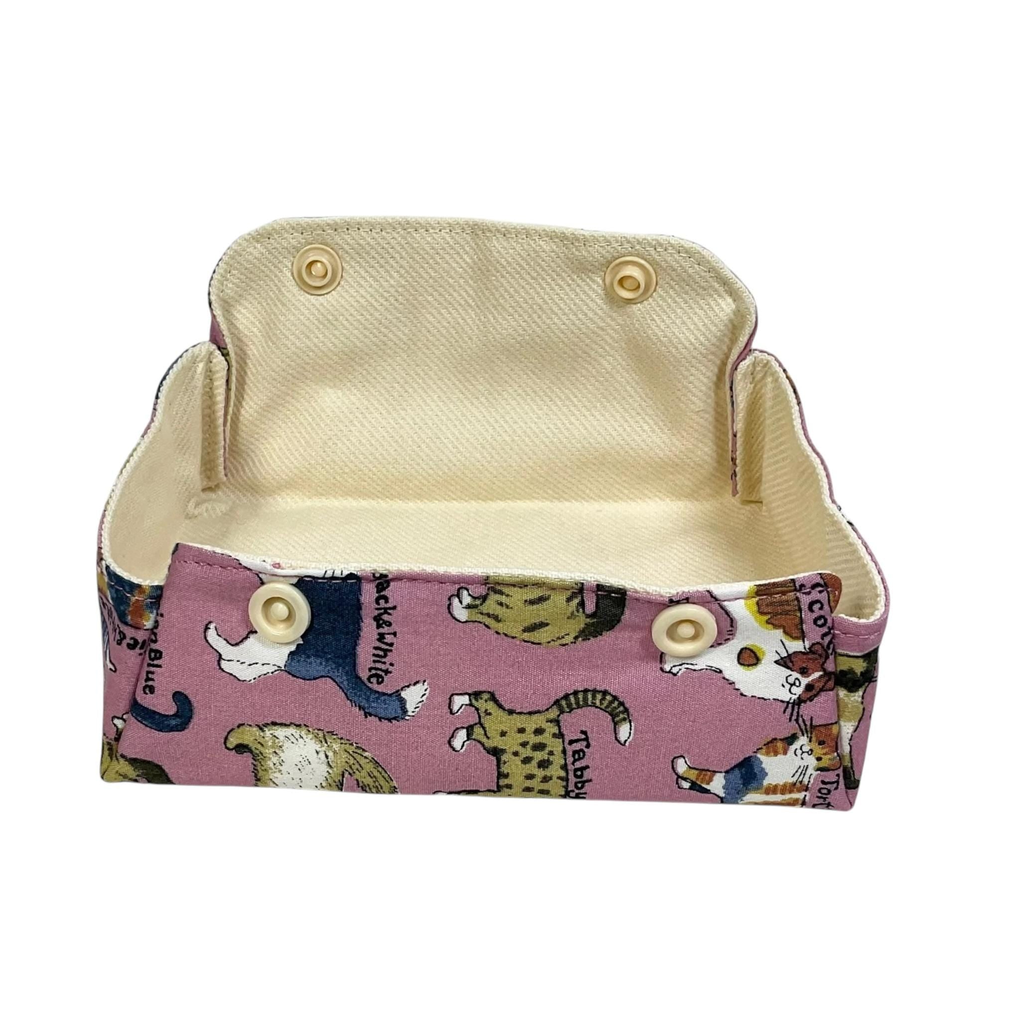 Dog & Cat Print Coin Purse: Fold Up Knitting Notions Pouch