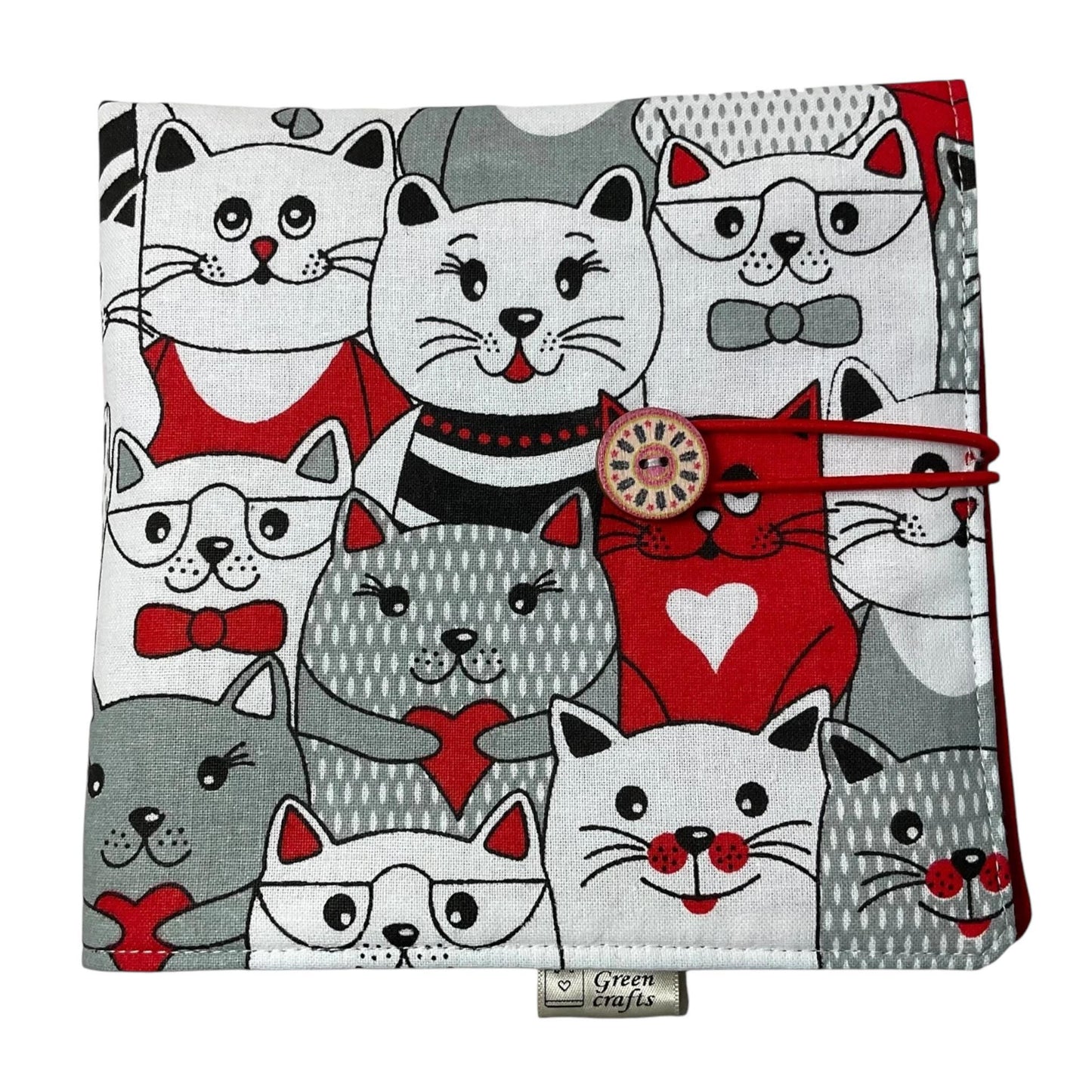 Interchangeable knitting needle case with cats