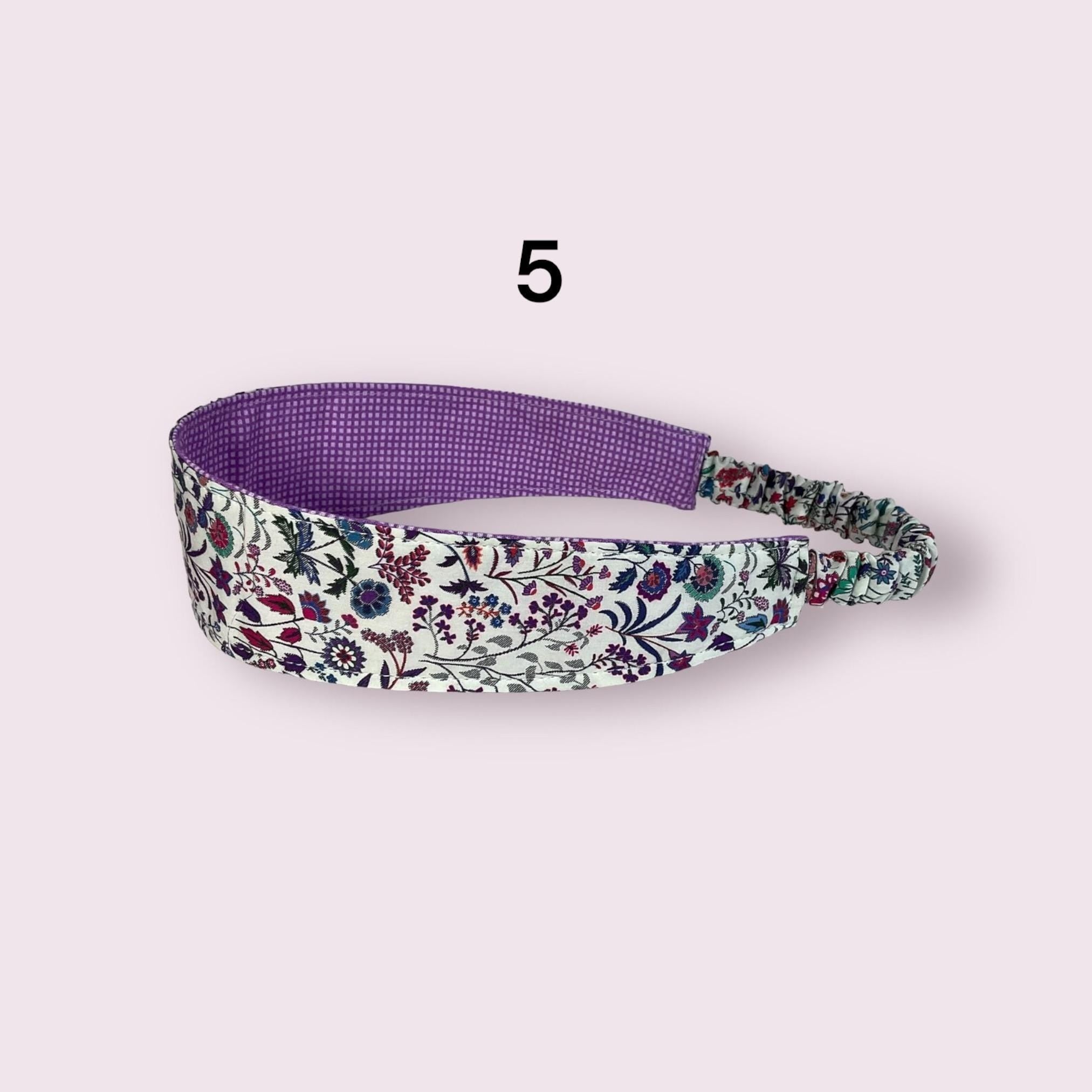 Ladies Liberty fabric elasticated hairband adult headband, no pinch fabric floral reversible
