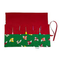 Crochet hook case with foxes, Ergonomic hook organiser, roll up short Dpn case, butterfly lover gift, knitters gift,