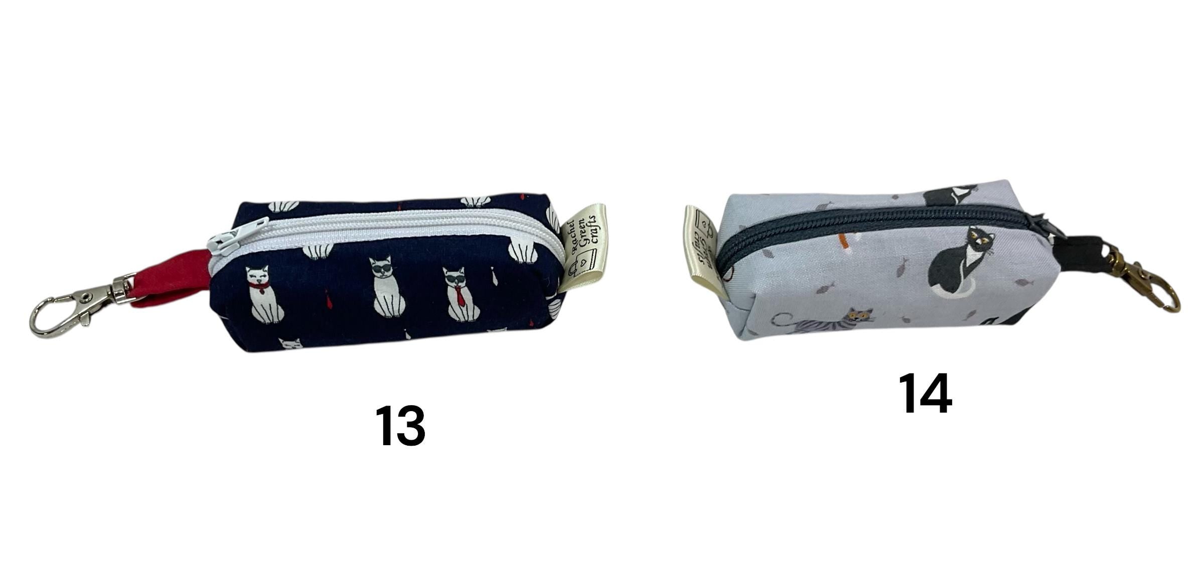 Mini boxy zipper pouch, ear pod holder, coin purse, small items case with keyring