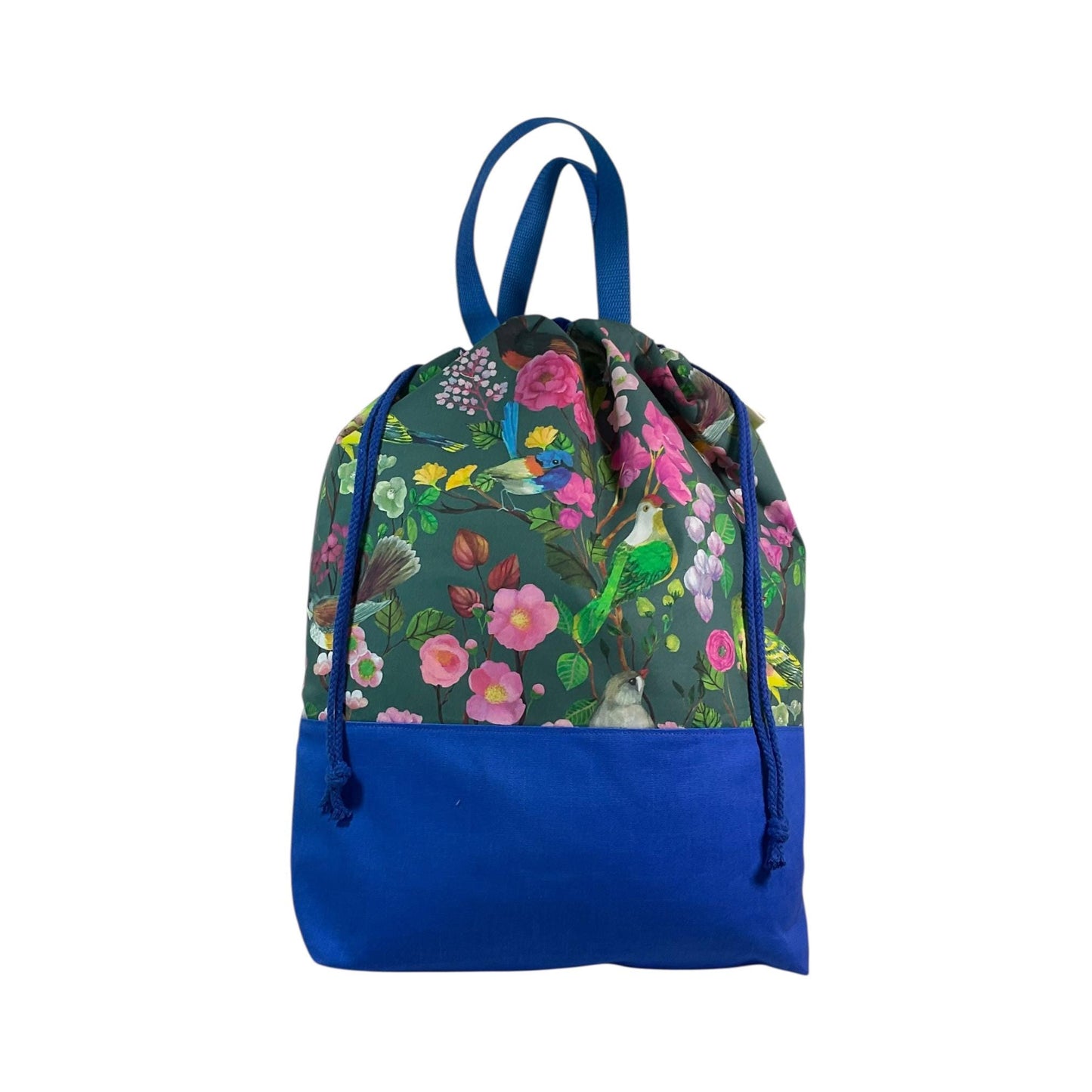 XXL  drawstring knitting bag with birds print