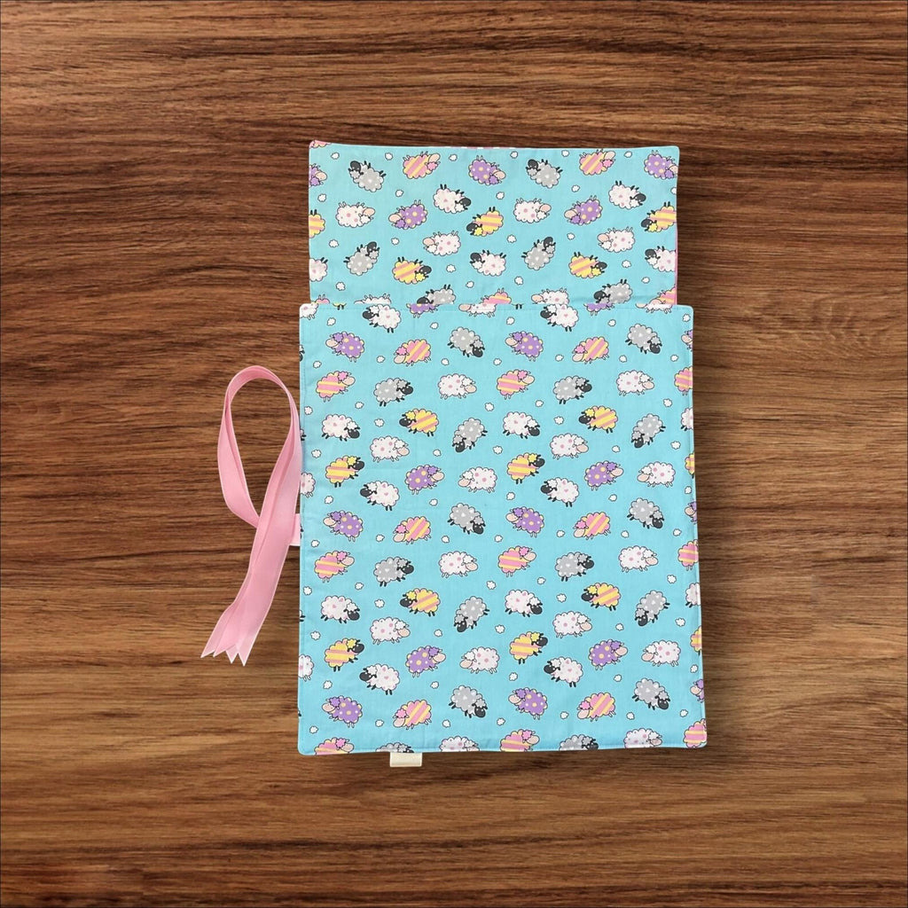 Straight knitting needle case with sheep, colourful needle roll, needle storage, knitters gifts and accessories accessories,