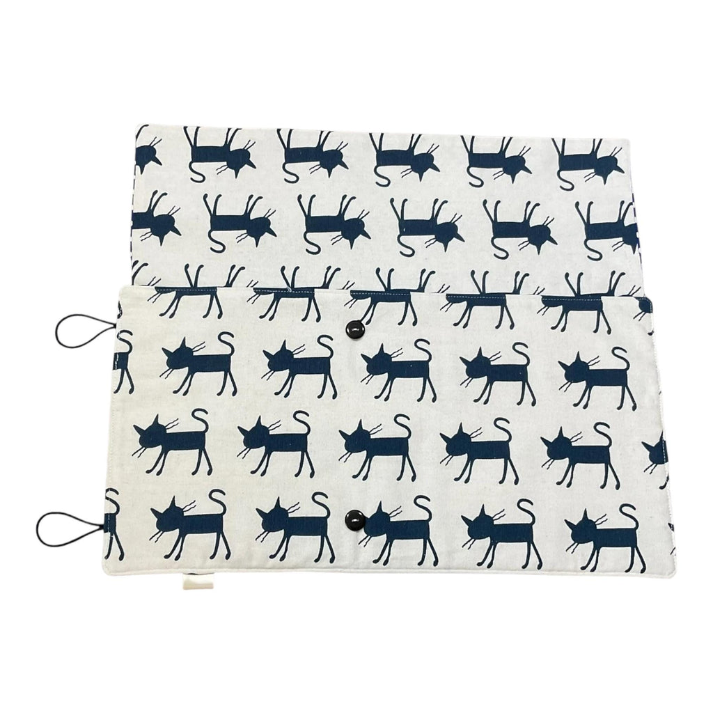 Double pointed knitting needle case with cats,  DPN or crochet hook case, sock knitters gift,