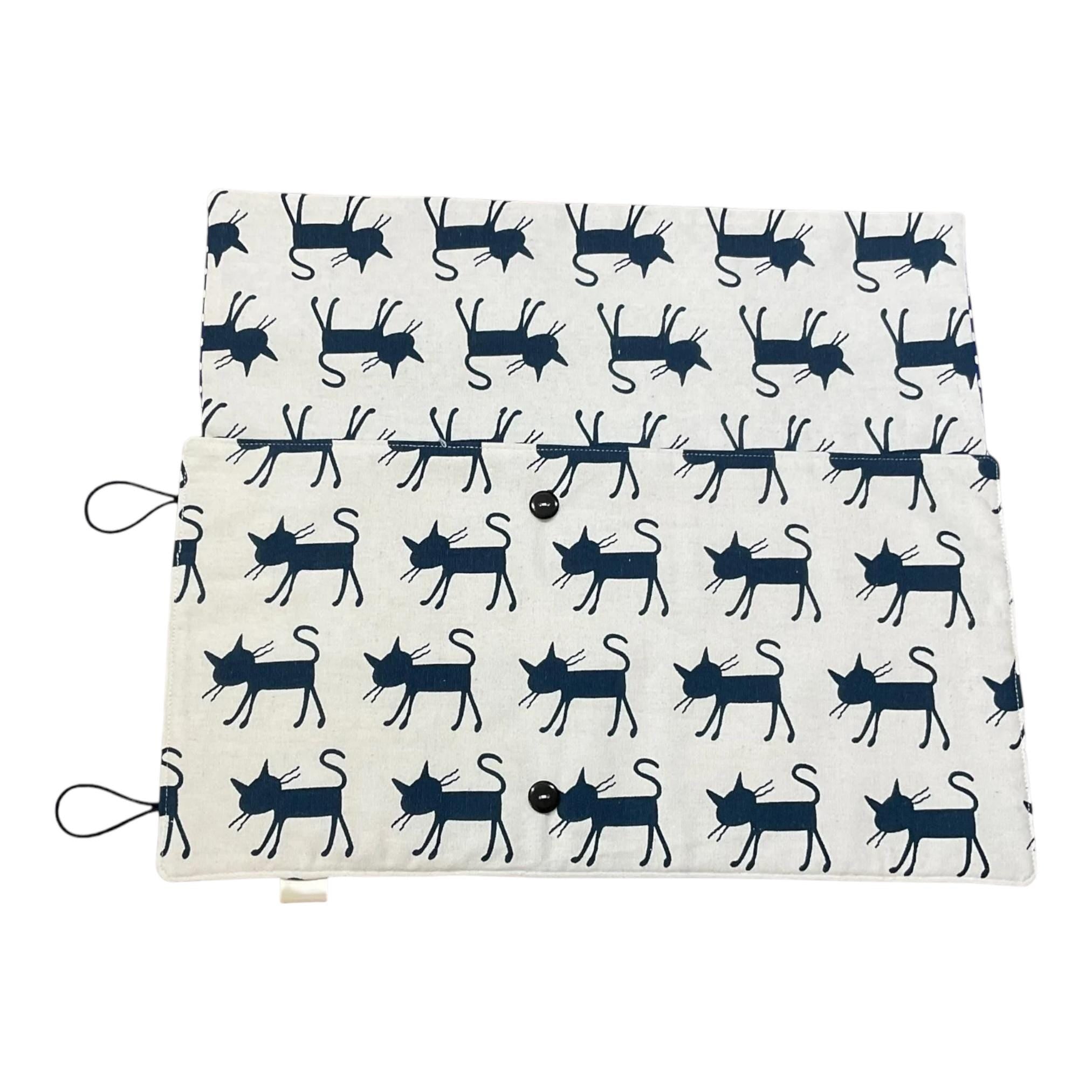 Double pointed knitting needle case with cats,  DPN or crochet hook case, sock knitters gift,