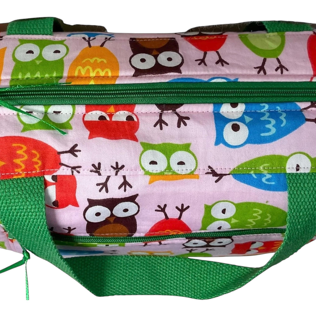 Large owl toiletries bag with handles and zip pocket, bird print Waterproof lined wash pouch, camping  ladies  gift, womens sponge bag