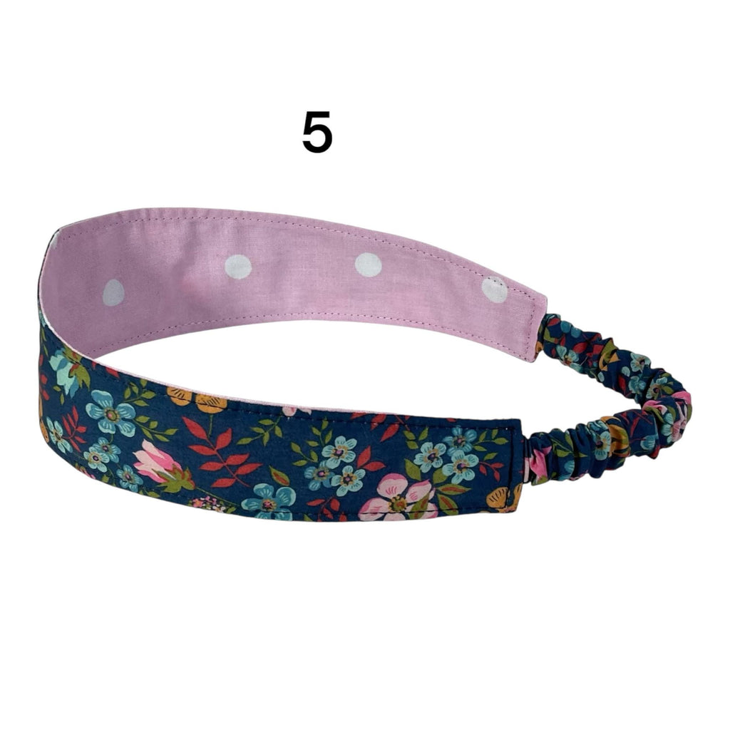 Ladies Liberty fabric hairband, adult headband, elasticated no pinch fabric floral reversible