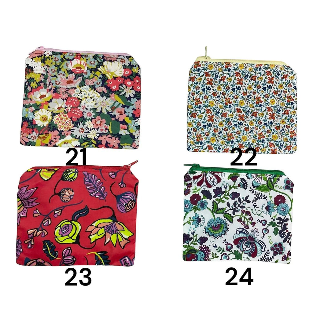 Floral Liberty Fabric Coin Purse: Handmade Zip Pouch, credit card holder,