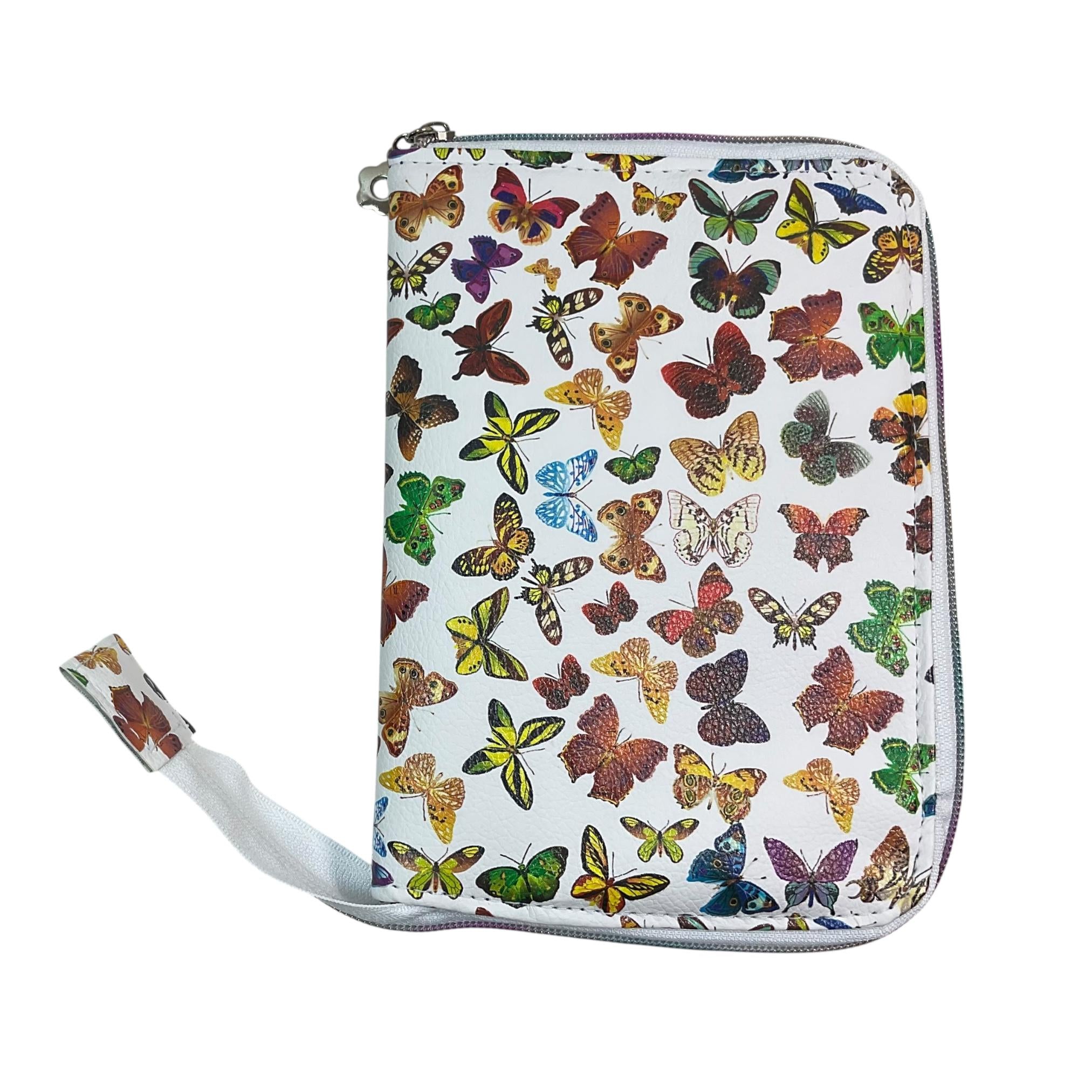 Interchangeable knitting needle case with butterflies , wildlife lover addi case, chiagoo wallet, knit pro organiser pouch, hiya hiya case,