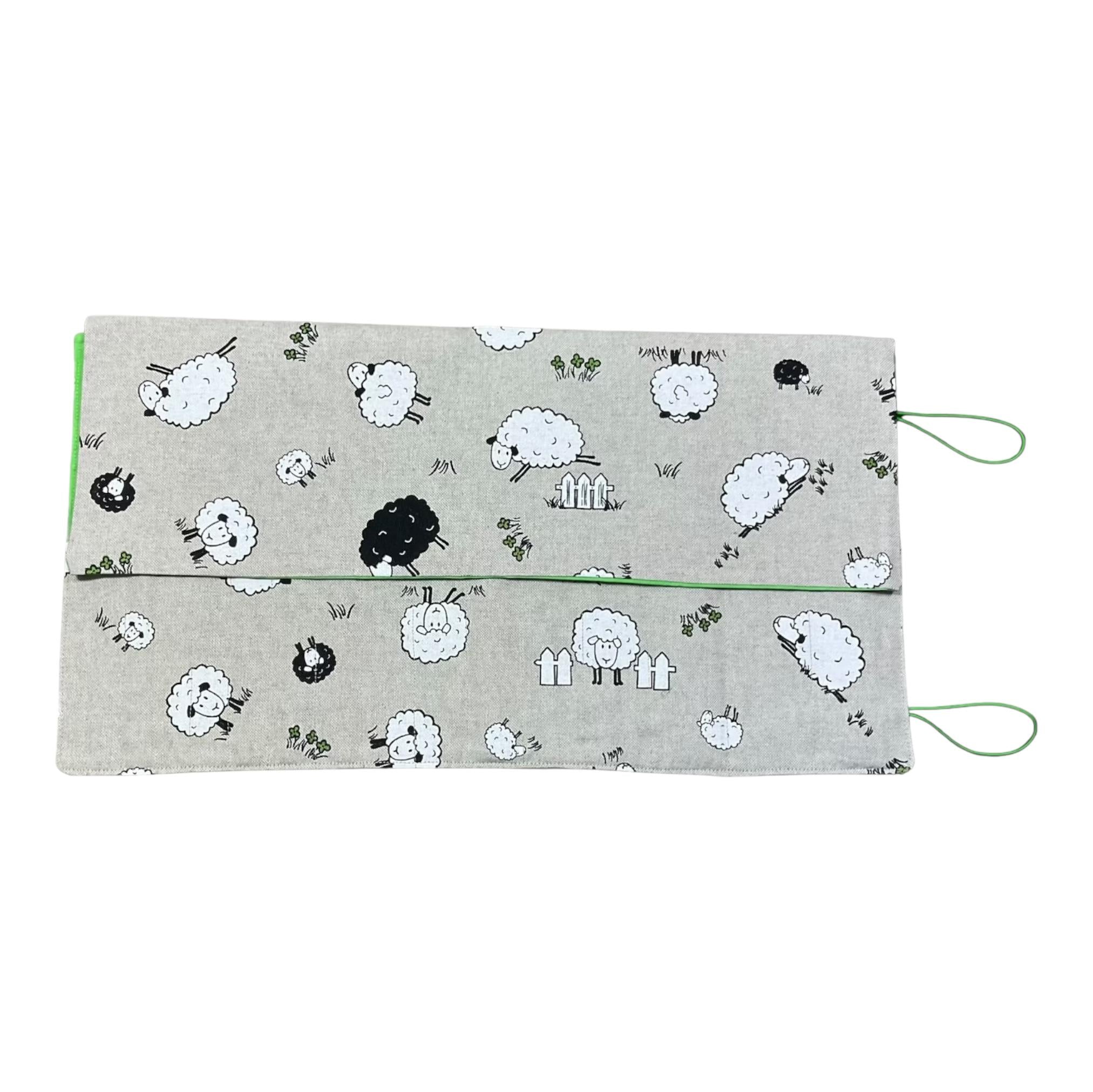 Double pointed knitting needle case with sheep in fields, DPN or crochet hook case, sock knitters gift,