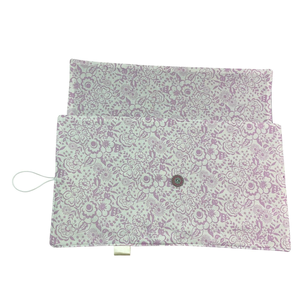 Circular needle case made from Liberty floral fabric, fixed circular sock needle pouch, knitting needle roll, knitters gift, needle holder,