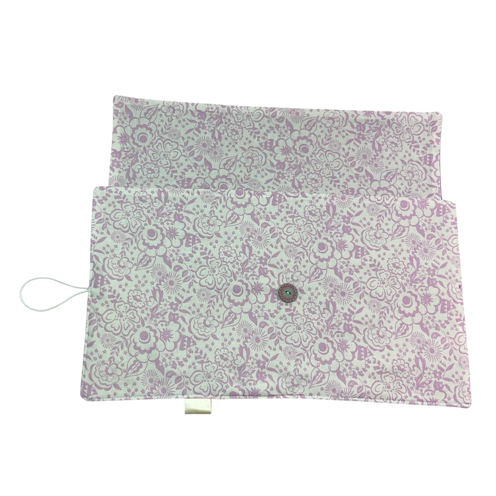 Circular needle case made from Liberty floral fabric, fixed circular sock needle pouch, knitting needle roll, knitters gift, needle holder,