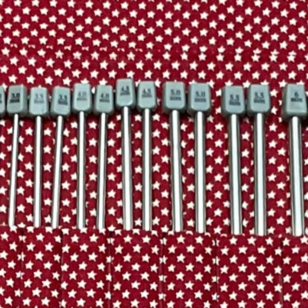 Knitting Needle Set in Sheep Print Roll-Up Case
